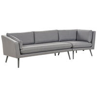 GARTENSOFA 3-Sitzer grau rechte Seite modular Loretello - Grau, Textil (243/70/76cm) - Beliani