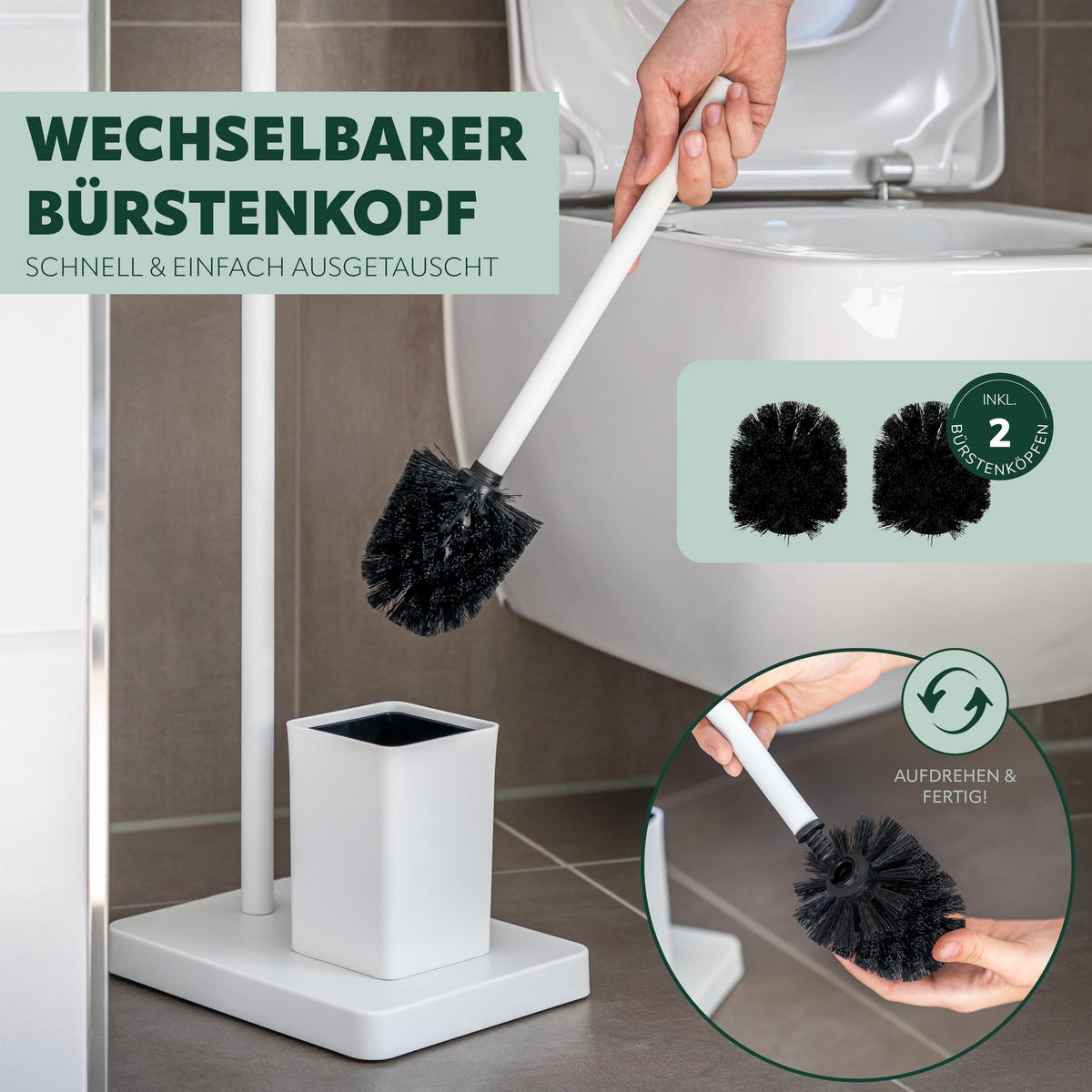 STAND-WC-GARNITUR, weiß - Weiß, Kunststoff (23/70/18cm) - bremermann