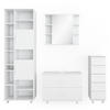 BADMÖBEL-SET Ilias Weiß 4 Teile, mit Hochschrank - Weiß, Holzwerkstoff (80.2/60.8/33cm) - Vicco