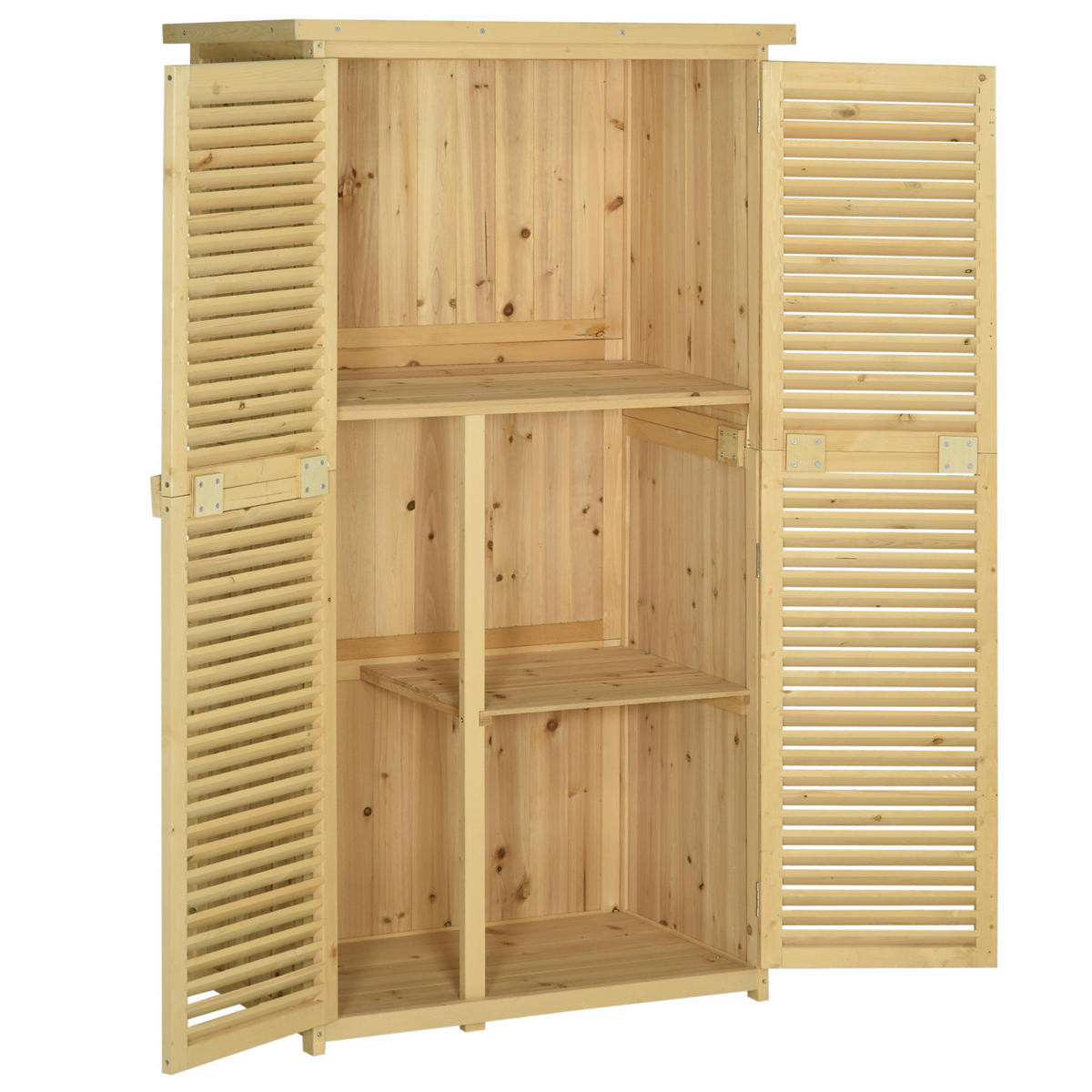 GARTENSCHRANK DE-09229 Naturholz - Naturfarben, Holz (46.5/160/87cm) - ComfortXL
