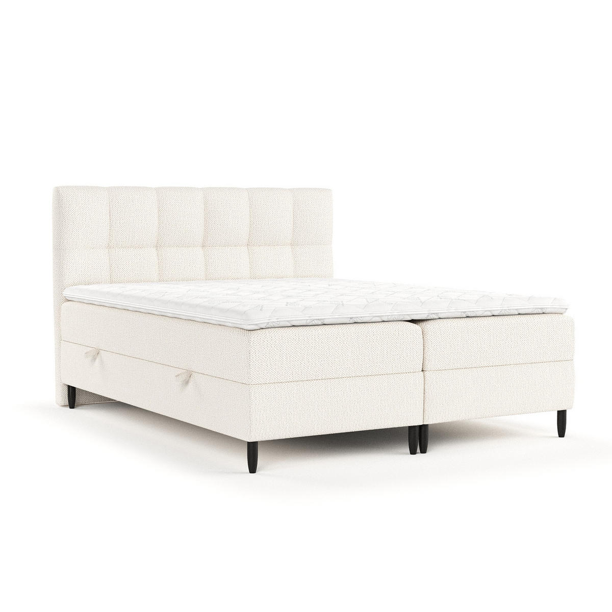 BOXBETT Arlette Creme 140/200 cm - Creme/Schwarz, Holz/Holzwerkstoff (140/200cm) - Maison de Reve