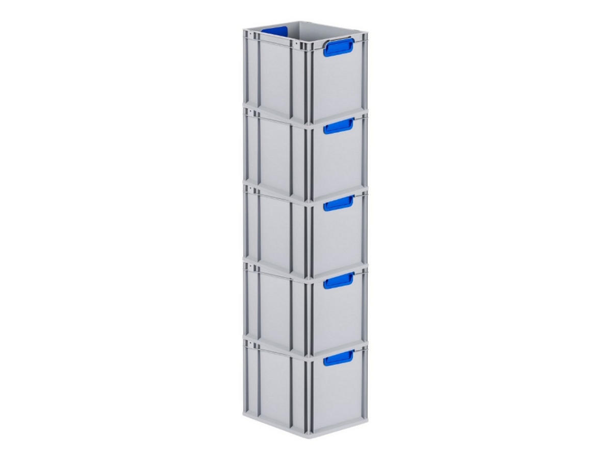 EUROBOX 5x Nextgen Color 32x30x40cm 30 Liter Griffe Blau Geschlossen - Blau, Kunststoff (30/32/40cm) - PROREGAL