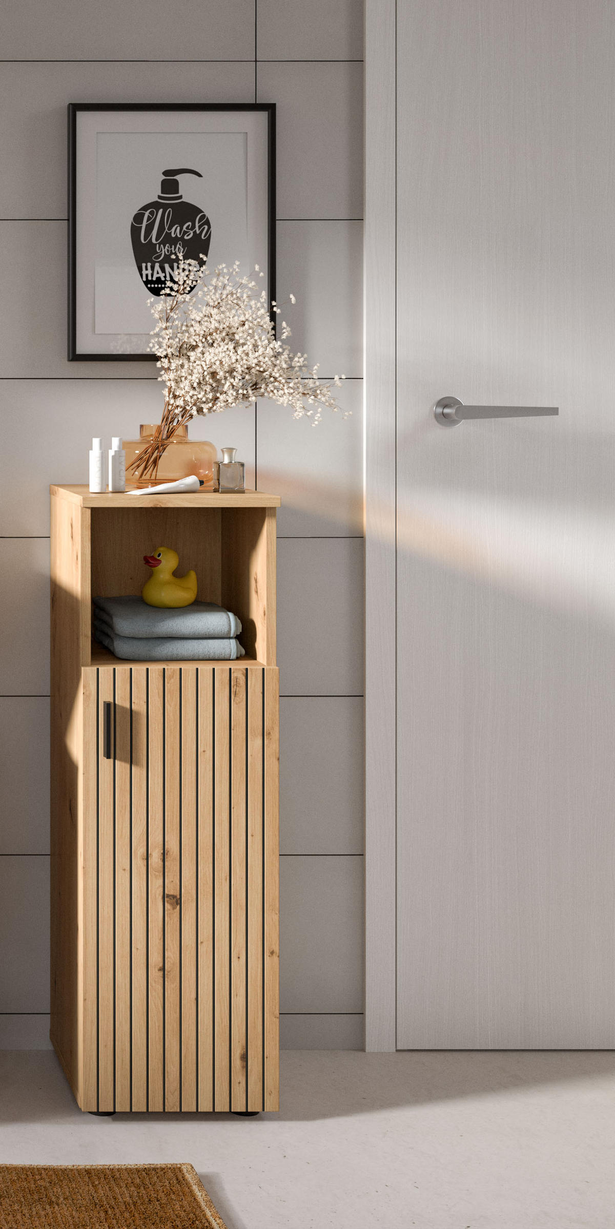 BADSCHRANK MONE (B/H/T: ca. 30/95/30 cm) in Artisan Oak Nachbildung/Artisan Oak Nachbildung - Eiche Artisan, Holzwerkstoff (30/95/30cm)