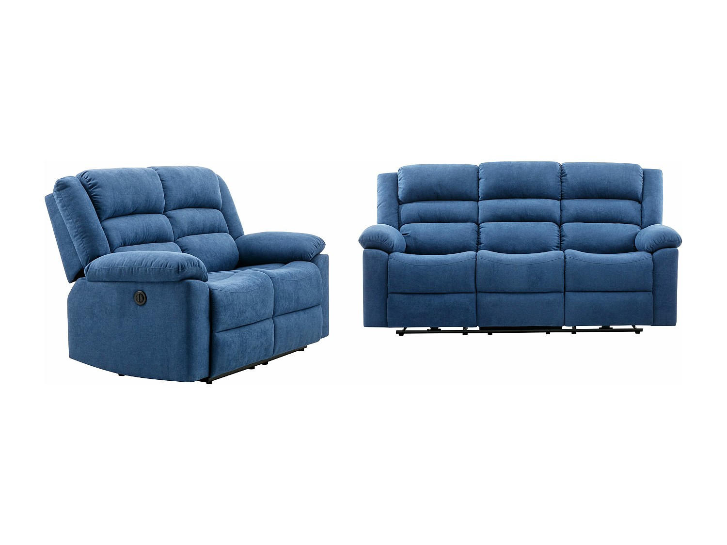 COUCHGARNITUR - 5 Personen - stoff - blau Burolo - Blau, Textil (144/103/95cm) - Vente-Unique