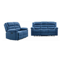 COUCHGARNITUR - 5 Personen - stoff - blau Burolo - Blau, Textil (144/103/95cm) - Vente-Unique