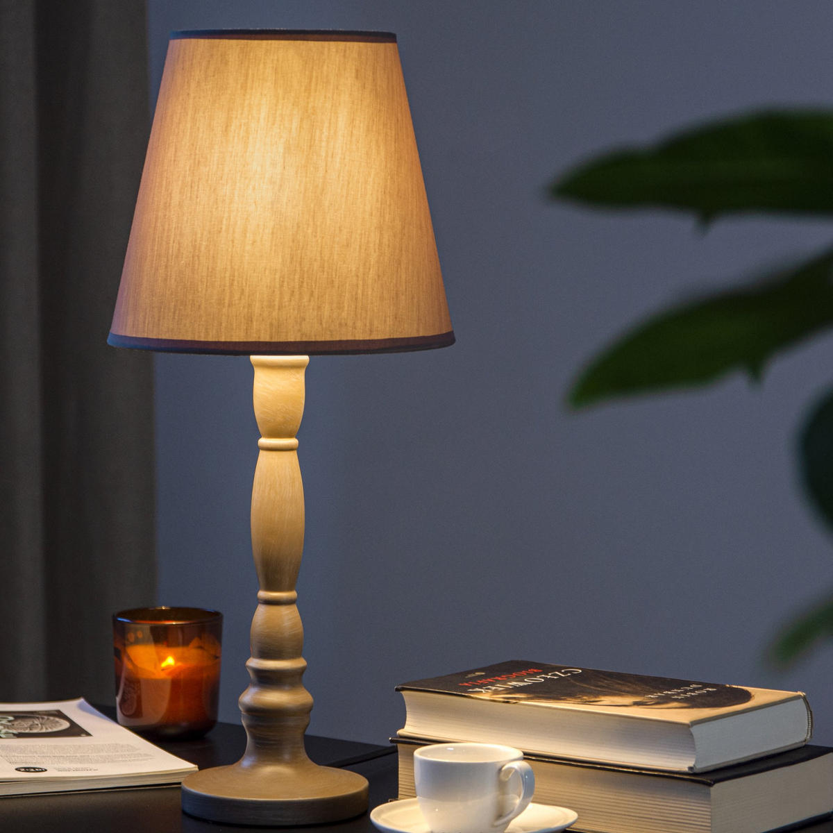 TISCHLAMPE GITTA 2-er Set, Beige - Beige, Keramik/Textil (22/22/51cm) - KONSIMO®