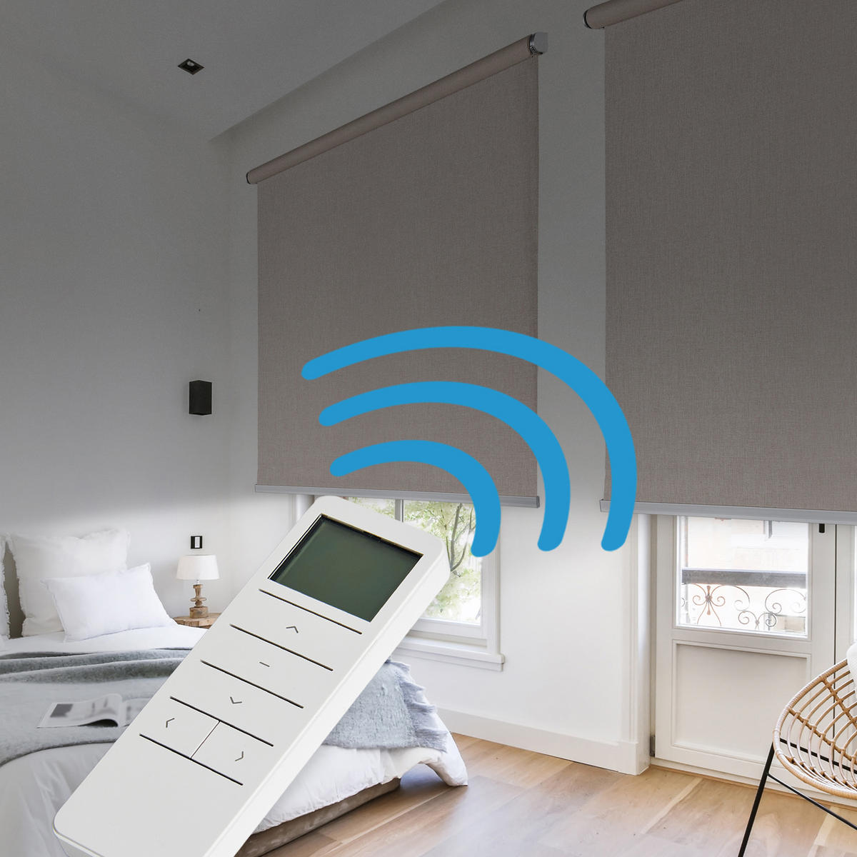 VERDUNKELUNGSROLLO motorisiert Beige, 100 x 250 cm - Beige, Kunststoff (100/250cm) - STORESDECO