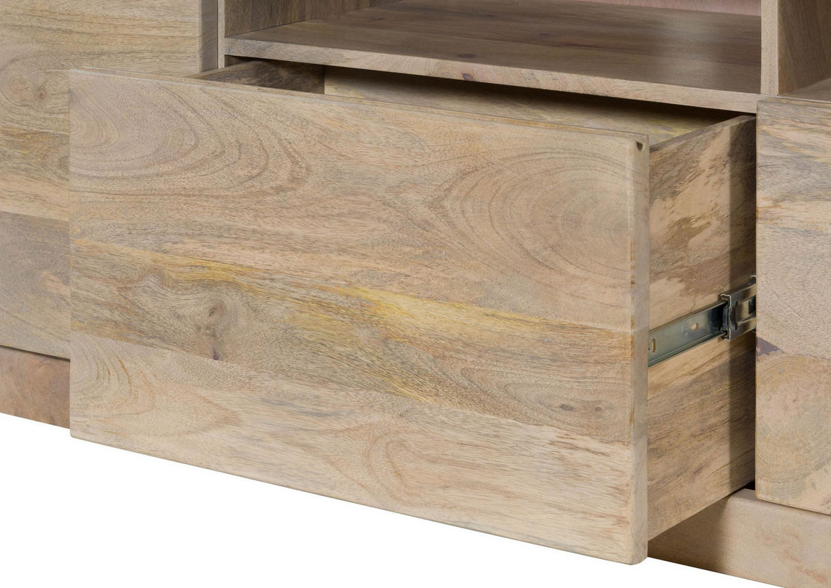 TV-BOARD Mango 178x40x58 weiß lackiert TORONTO #321 - Weiß, Holz (178/58/40cm) - Massivmoebel24