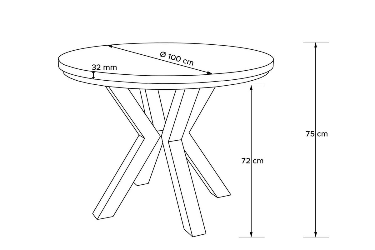 ESSTISCH ROSTEL Ausziehbar 100-140cm Rund, weiß - Schwarz/Weiß, Holz (100/140/75cm) - KONSIMO®