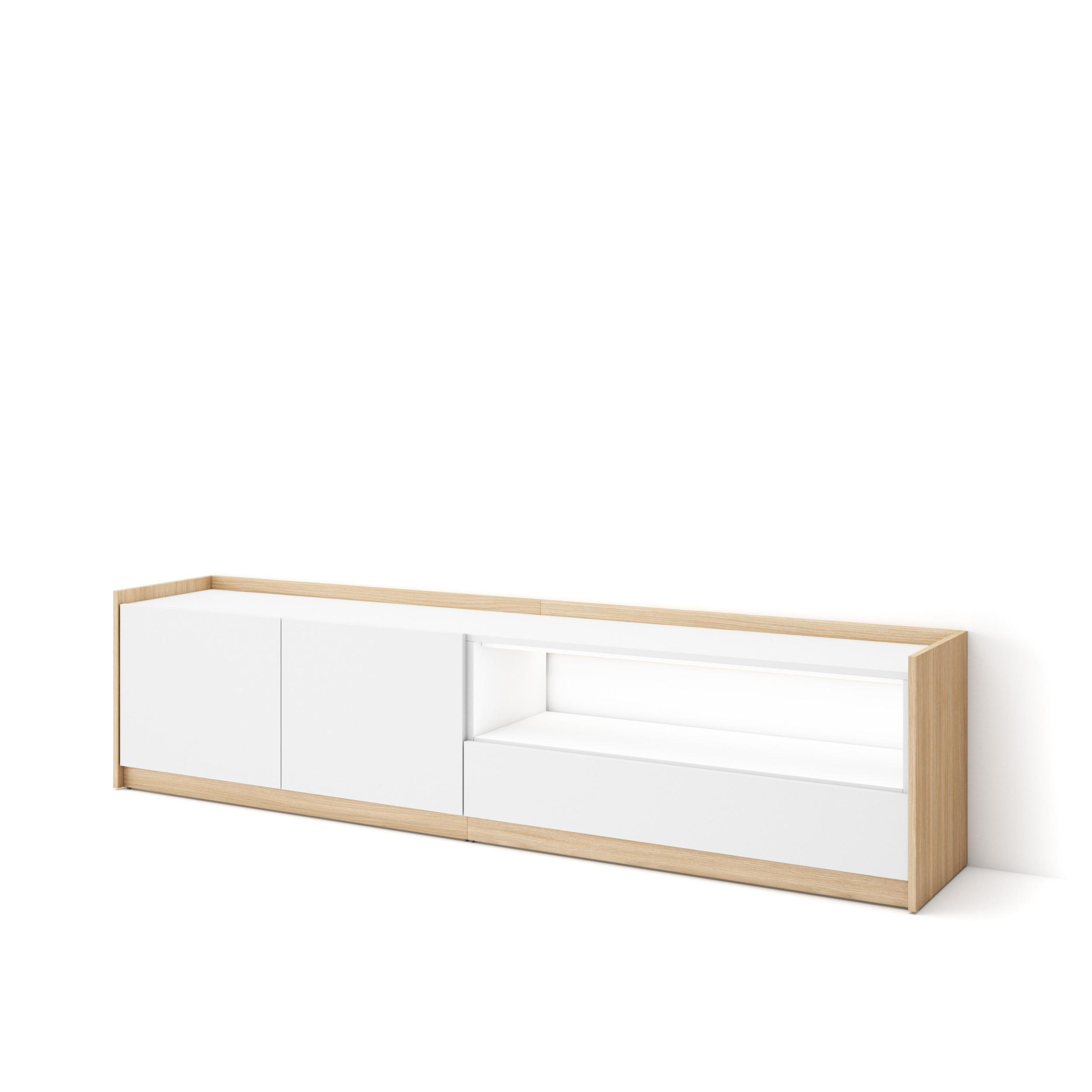 Skraut Home Lowboard, Weiß 207x50x37 cm