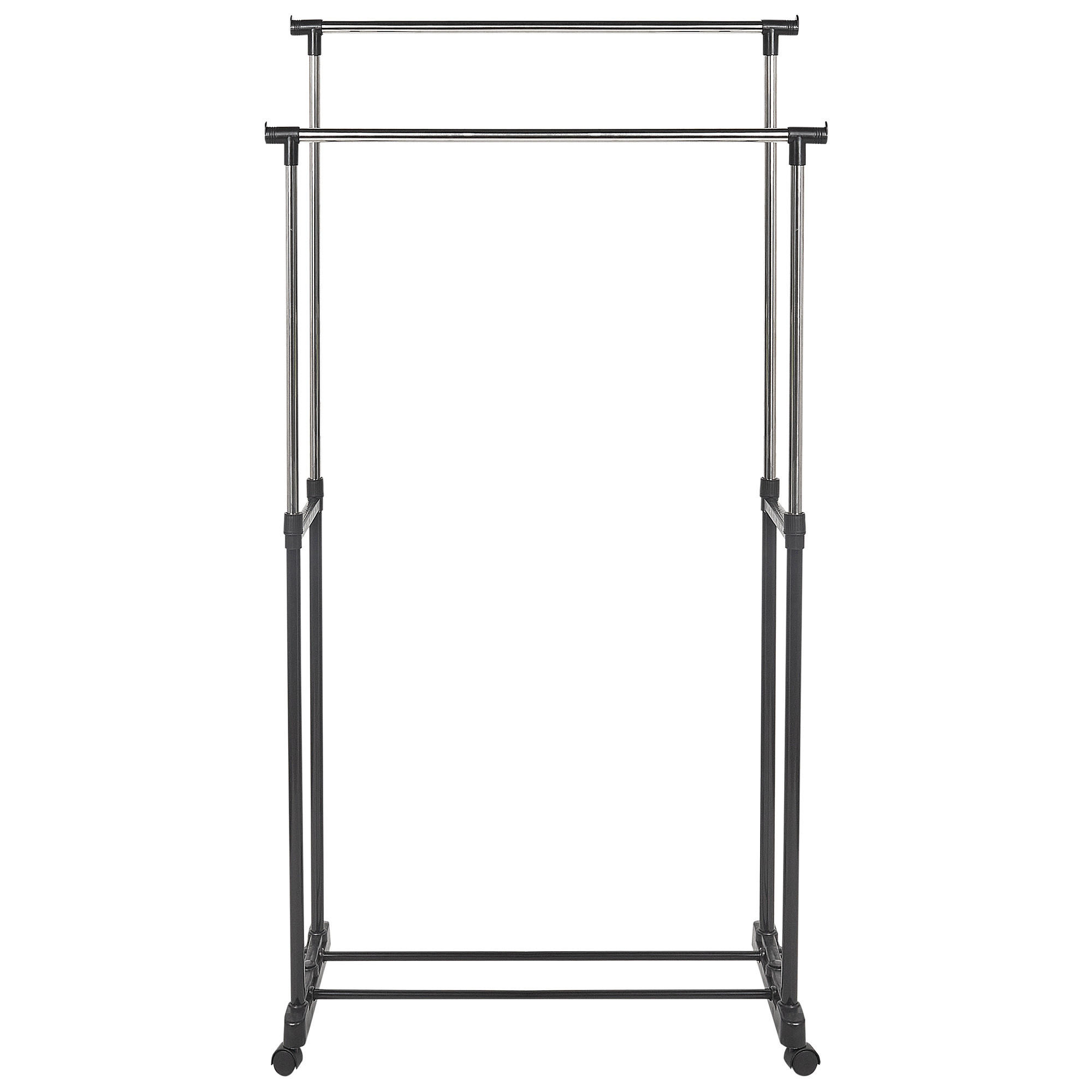 KLEIDERSTÄNDER Metall schwarz/silber 160 cm Gilmer - Silberfarben/Schwarz, Metall (75/160/42cm) - Beliani