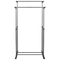 KLEIDERSTÄNDER Metall schwarz/silber 160 cm Gilmer - Silberfarben/Schwarz, Metall (75/160/42cm) - Beliani