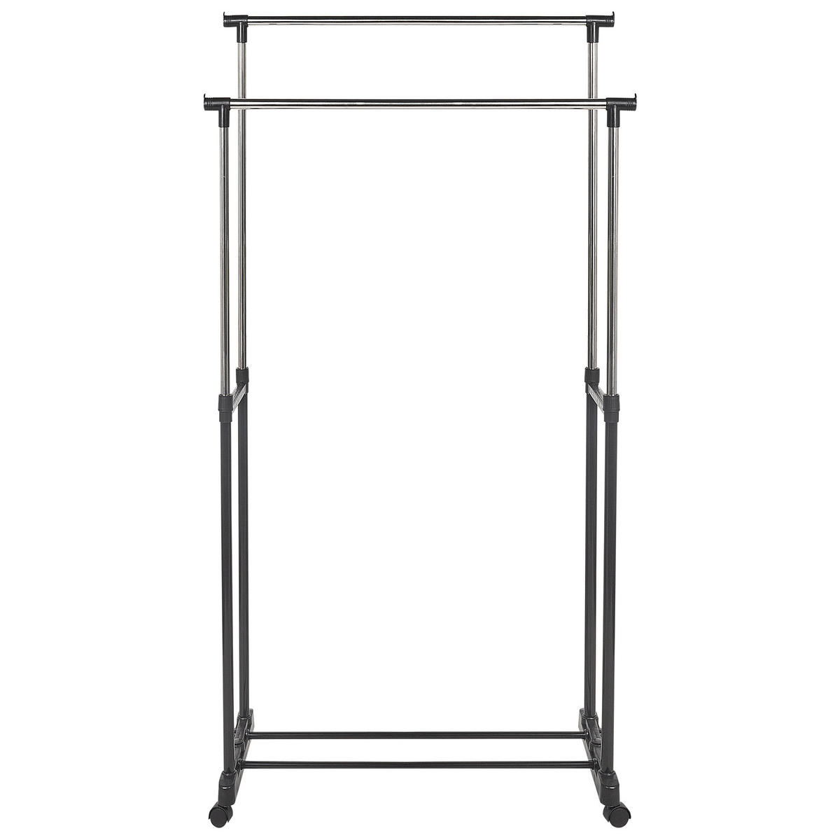KLEIDERSTÄNDER Metall schwarz/silber 160 cm Gilmer - Silberfarben/Schwarz, Metall (75/160/42cm) - Beliani