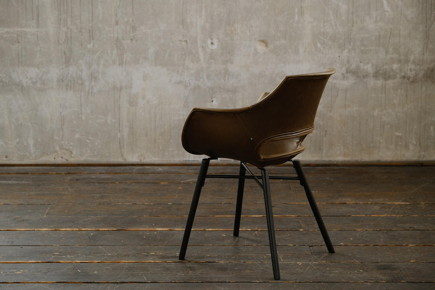 STUHL ZAJA Dunkelbraun Kunstleder - Dunkelbraun, Leder (57/82/59cm) - KAWOLA