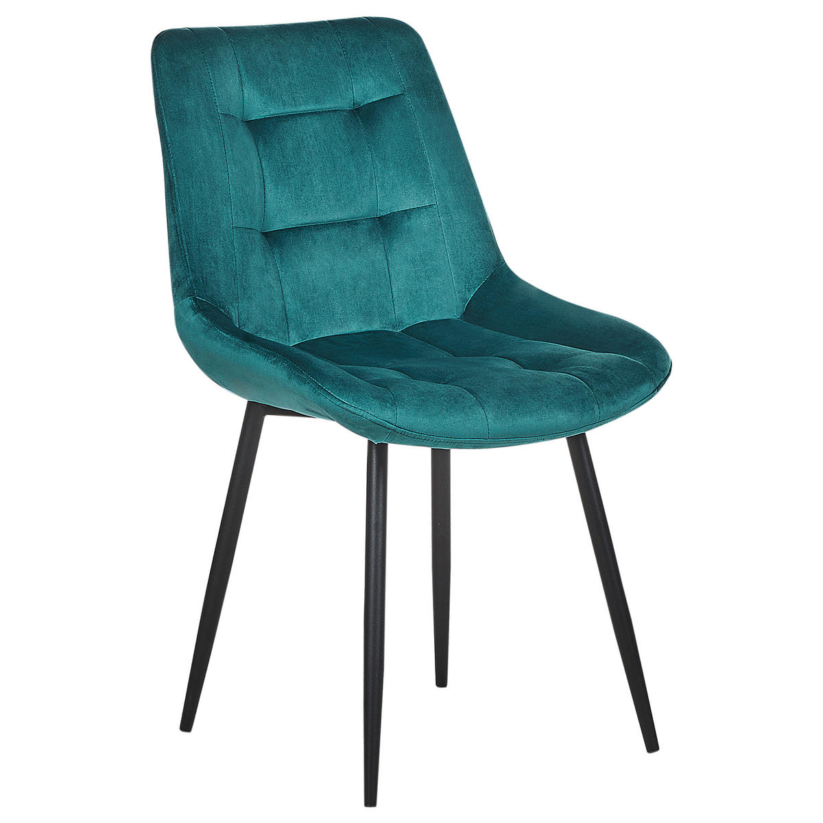 STUHL 2er-Set Samtstoff Blau Melrose - Blau, Textil/Metall (51/82/59cm) - Beliani