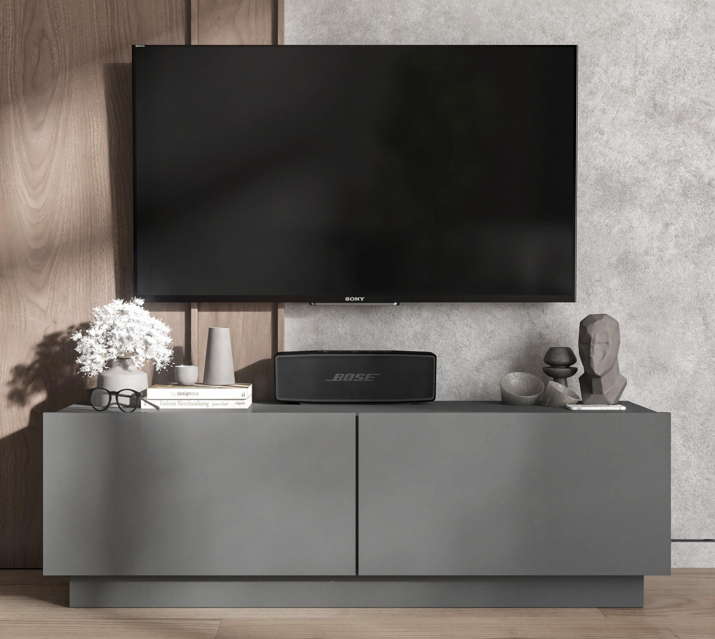 TV-SCHRANK Enjoy Graphit matt Loft 120 cm - Grau, Holzwerkstoff (120/37/35cm) - Meble Lindner