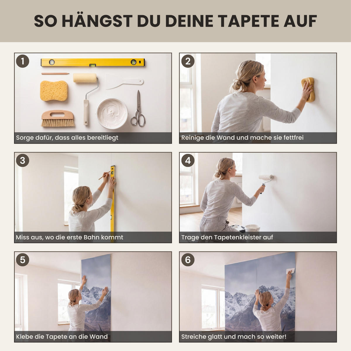 TAPETE - Schottischer Hochländer - Braun - Wasser - 160x300 cm - Braun, Papier (160/300cm) - OnlyWow