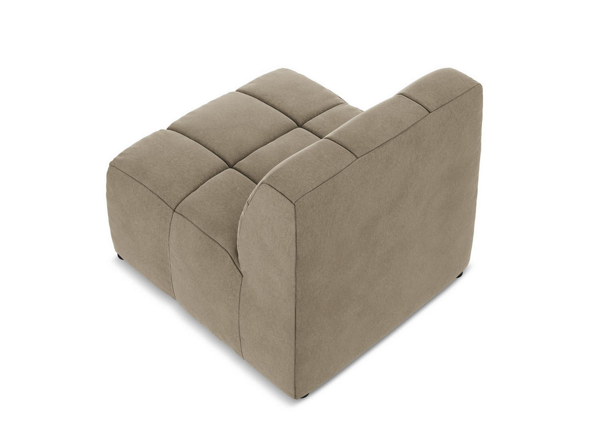 SOFAELEMENT Samt Stoff Beige - Beige/Schwarz, Holzwerkstoff/Kunststoff (75/77/90cm) - Makamii