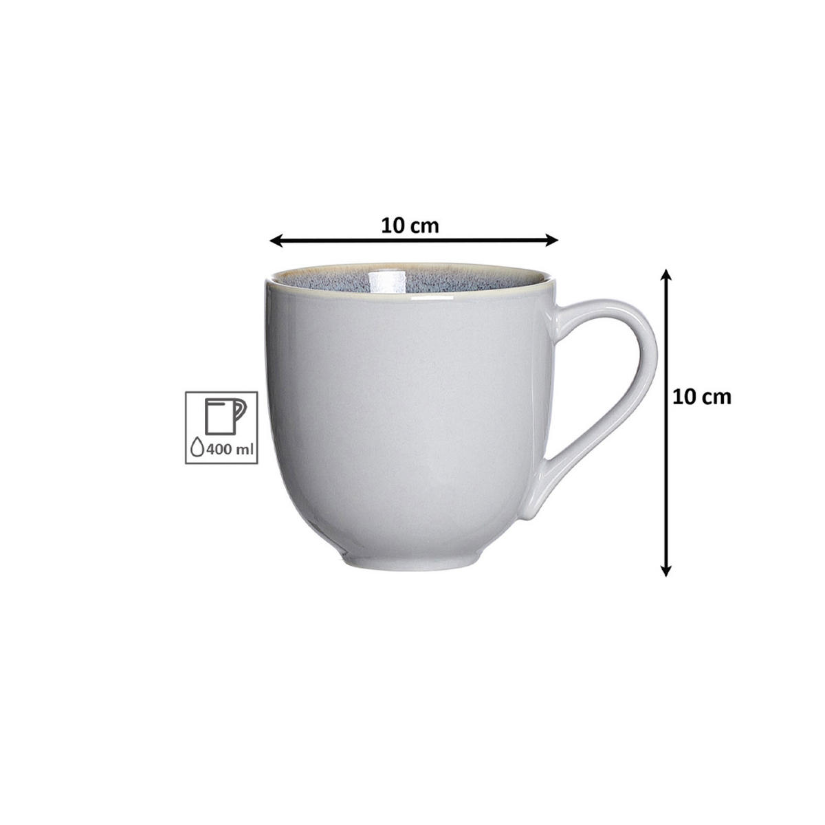 KAFFEEBECHER Skagen Stone grau 440 ml 6er Set - Grau, Keramik (0.44L) - Ritzenhoff Breker