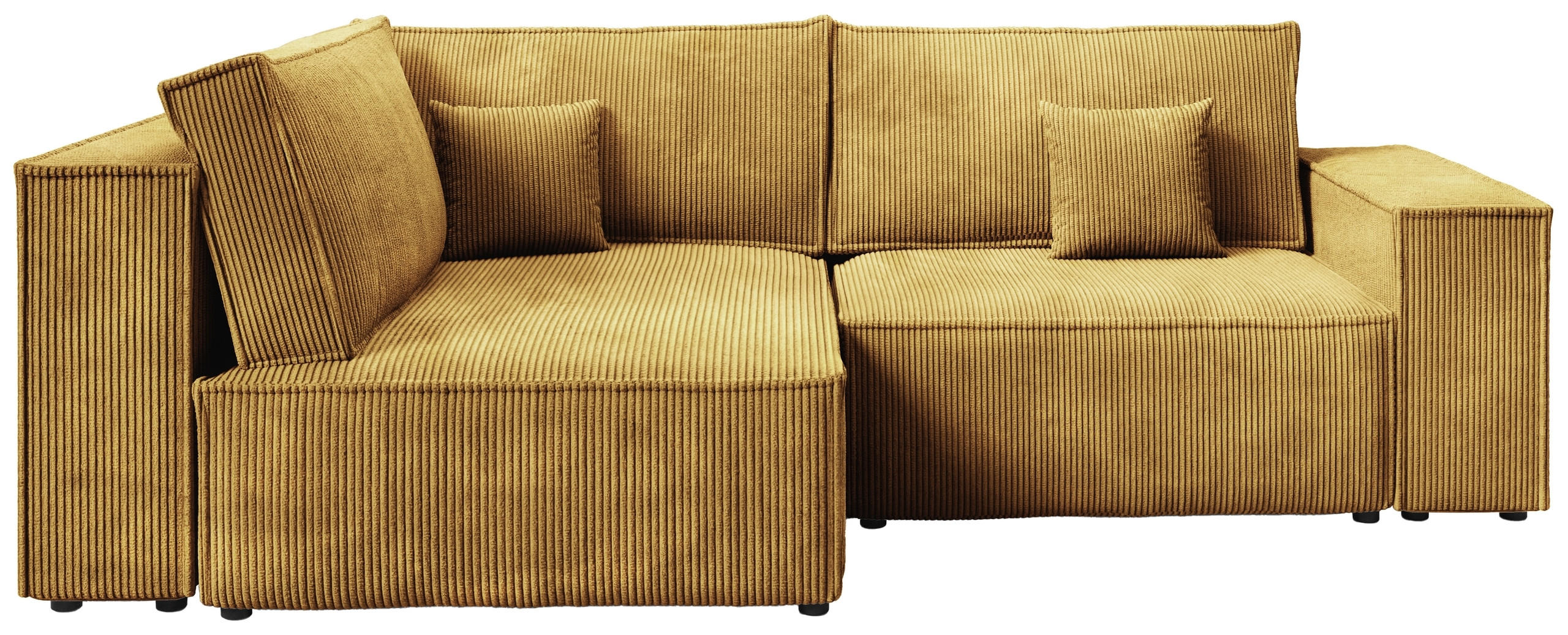 ECKSOFA Pedro Duo mit Schlaffunktion Gelb Cord - Gelb, Textil (246/153cm) - Bromarkt