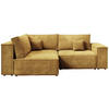ECKSOFA Pedro Duo mit Schlaffunktion Gelb Cord - Gelb, Textil (246/153cm) - Bromarkt