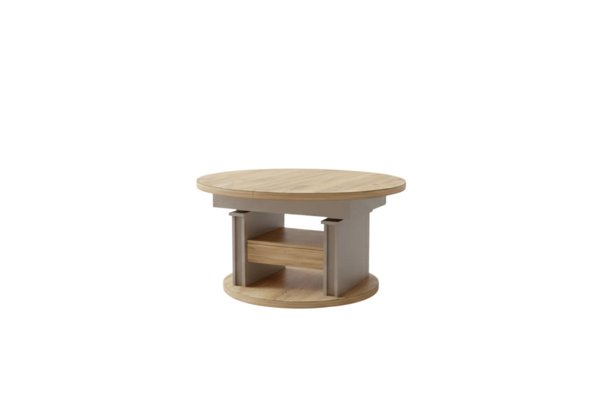 designimpex Couchtisch Beige, Eiche 100x60x100 cm