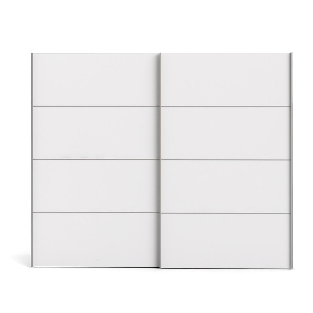 ebuy24 SCHWEBETÜRENSCHRANK Weiß 243cm × 64cm × 202cm