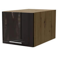 AUFSATZSCHRANK Essen W6B/40 Schwarz Hochglanz / Eiche Artisan Matt 40 / 59 / 36cm - Schwarz Hochglanz/Schwarz, Holz/Holzwerkstoff (40/59/36cm) - Feldmann-Wohnen