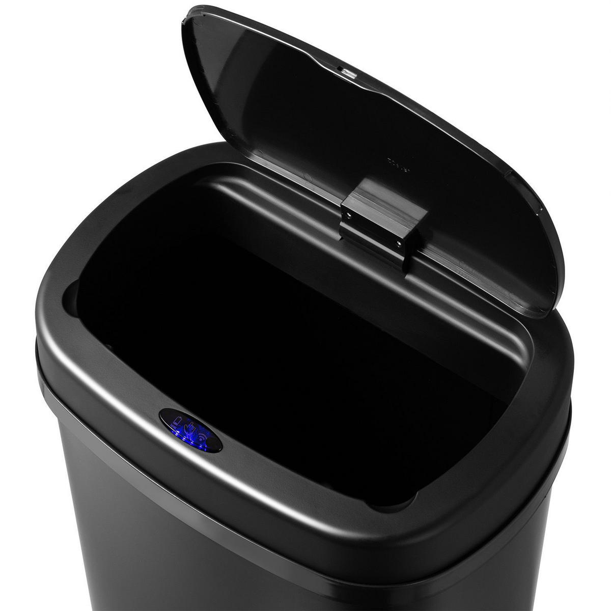 MÜLLEIMER viereckig 70L schwarz mit Sensor - Schwarz, Metall (40/73/29cm) - Juskys