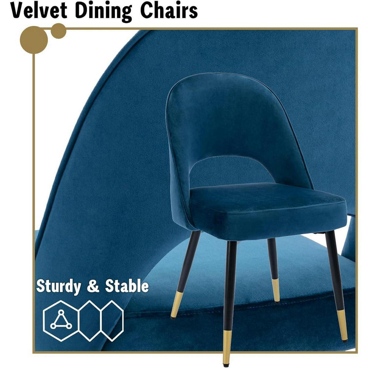 ESSZIMMERSTUHL 4er Set Samt Blau - Blau, Textil (50/86/58cm)