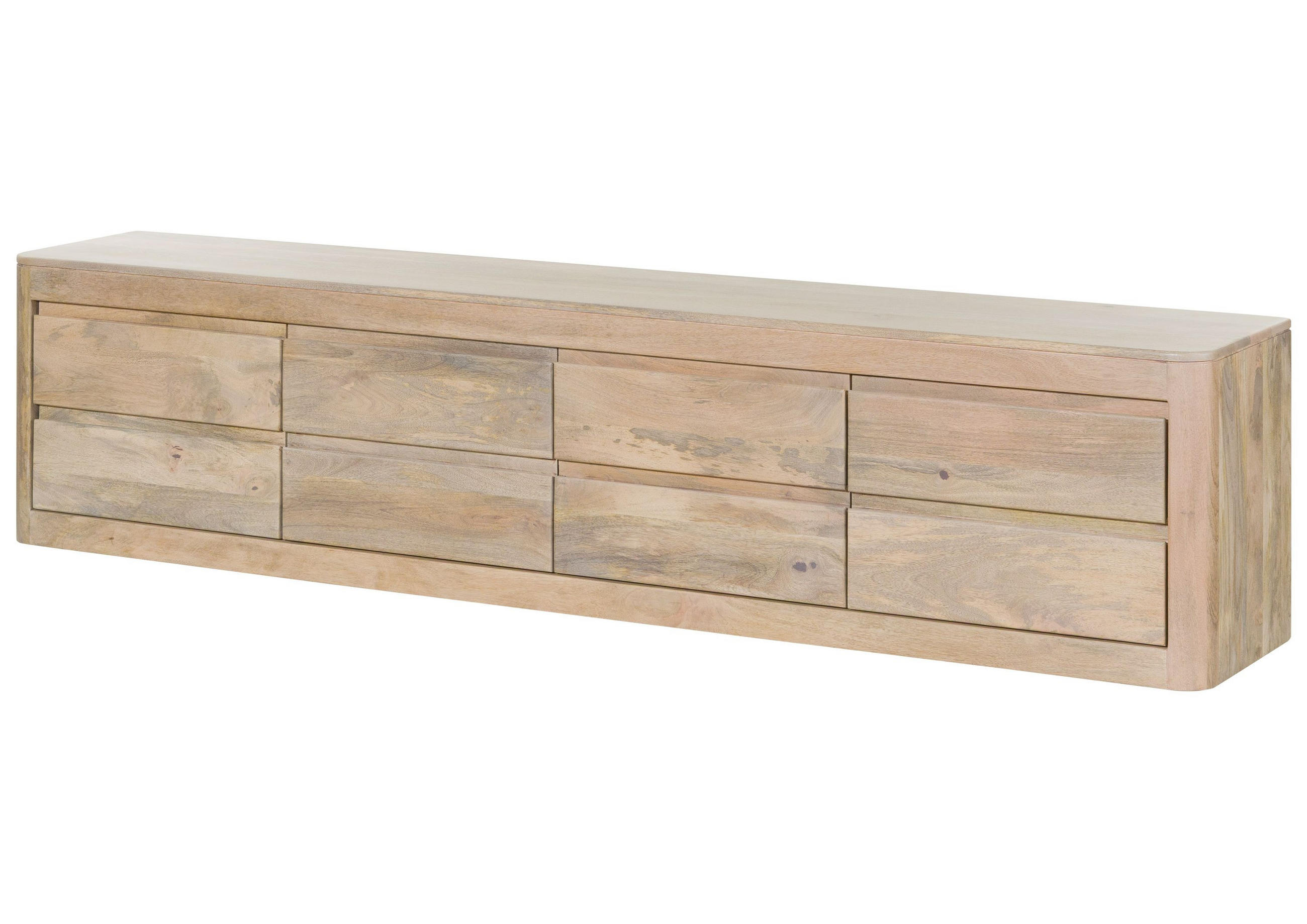 TV-BOARD Mango 220x40x50 weiß lackiert TORONTO #366 - Weiß, Holz (220/50/40cm) - Massivmoebel24