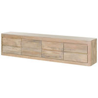TV-BOARD Mango 220x40x50 weiß lackiert TORONTO #366 - Weiß, Holz (220/50/40cm) - Massivmoebel24