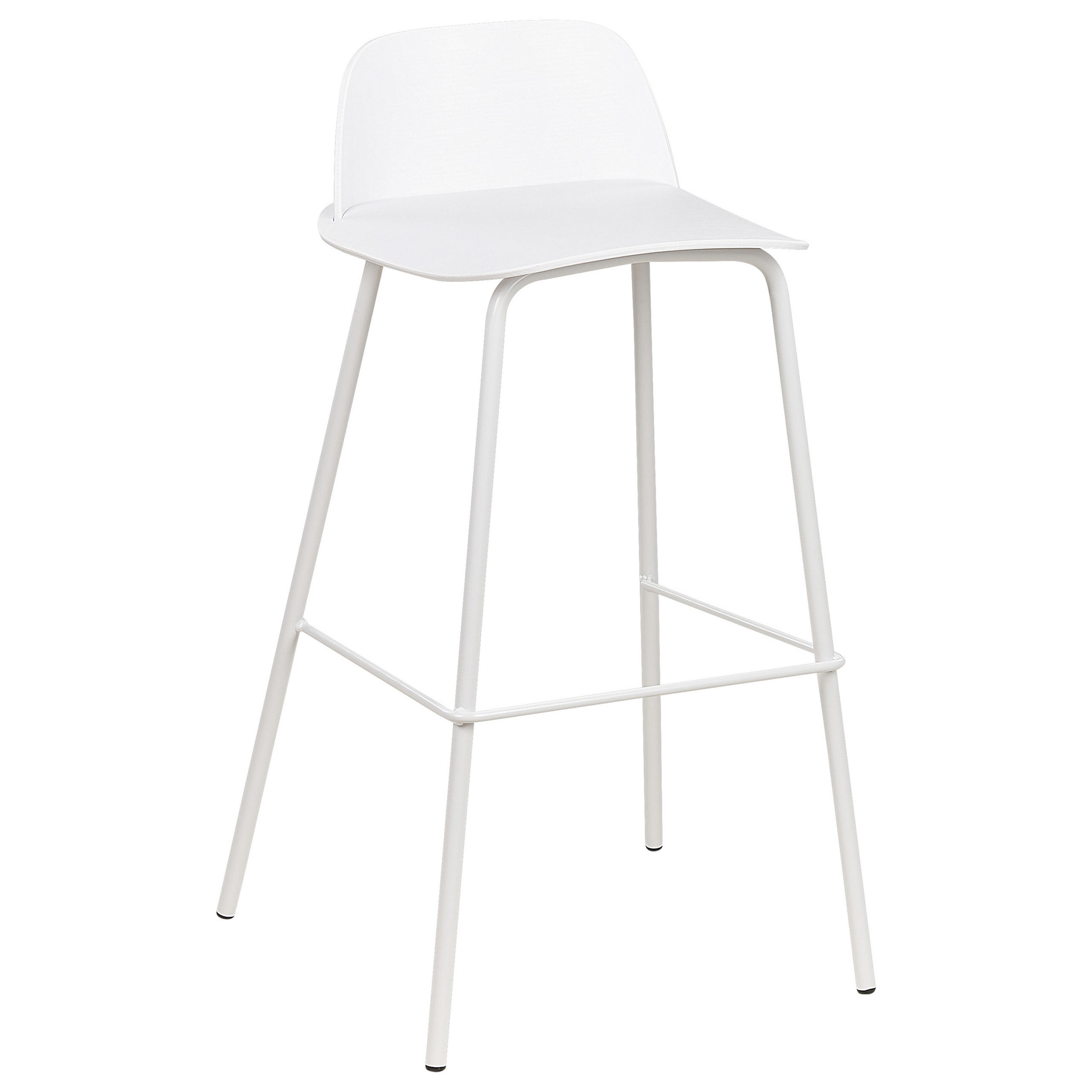 BARHOCKER 4er-Set Kunststoff Weiß Mora - Weiß, Kunststoff/Metall (48/90/35cm) - Beliani