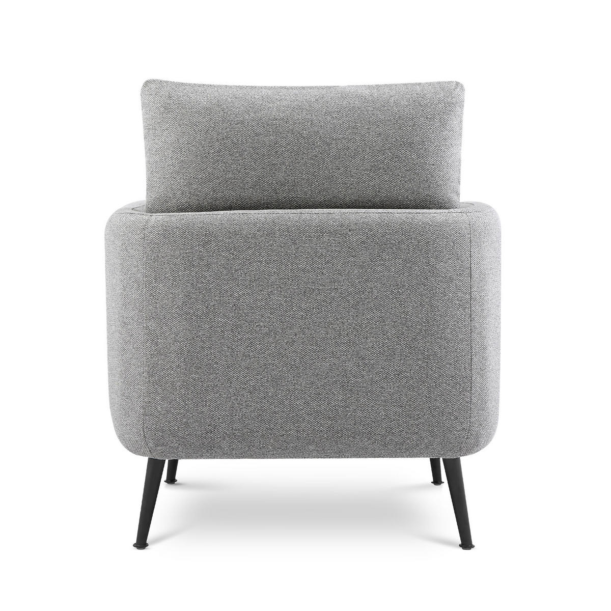 DESIGNER-SESSEL Emma aus hellgrauem Stoff - Hellgrau/Schwarz, Holz/Holzwerkstoff (71/81/75cm) - Sicaan