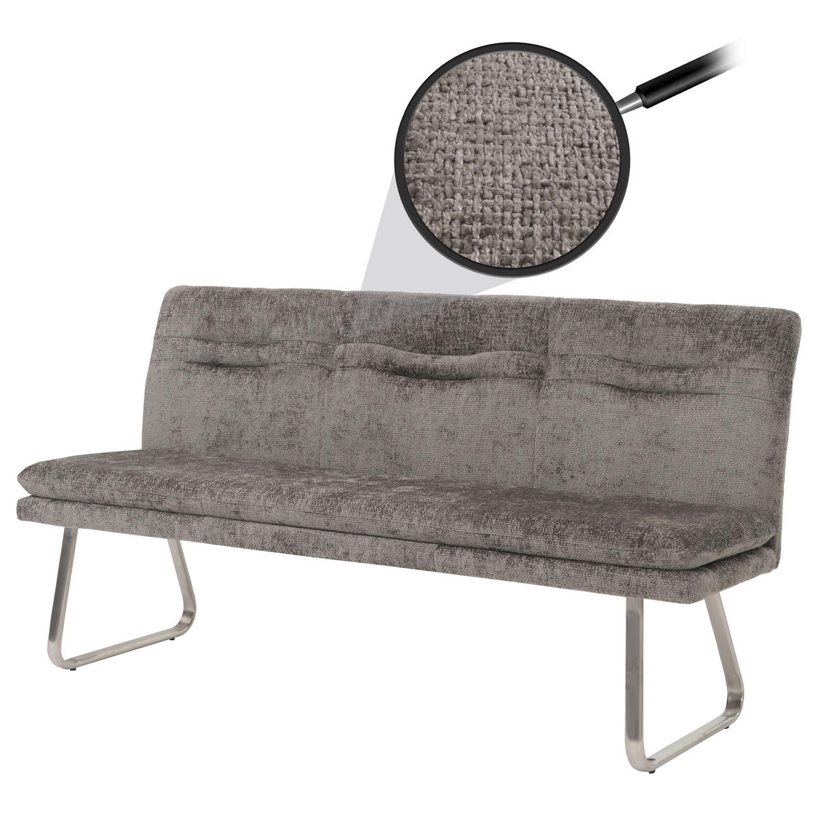 SITZBANK Grau - Grau, Textil (180/93/58cm) - MCW
