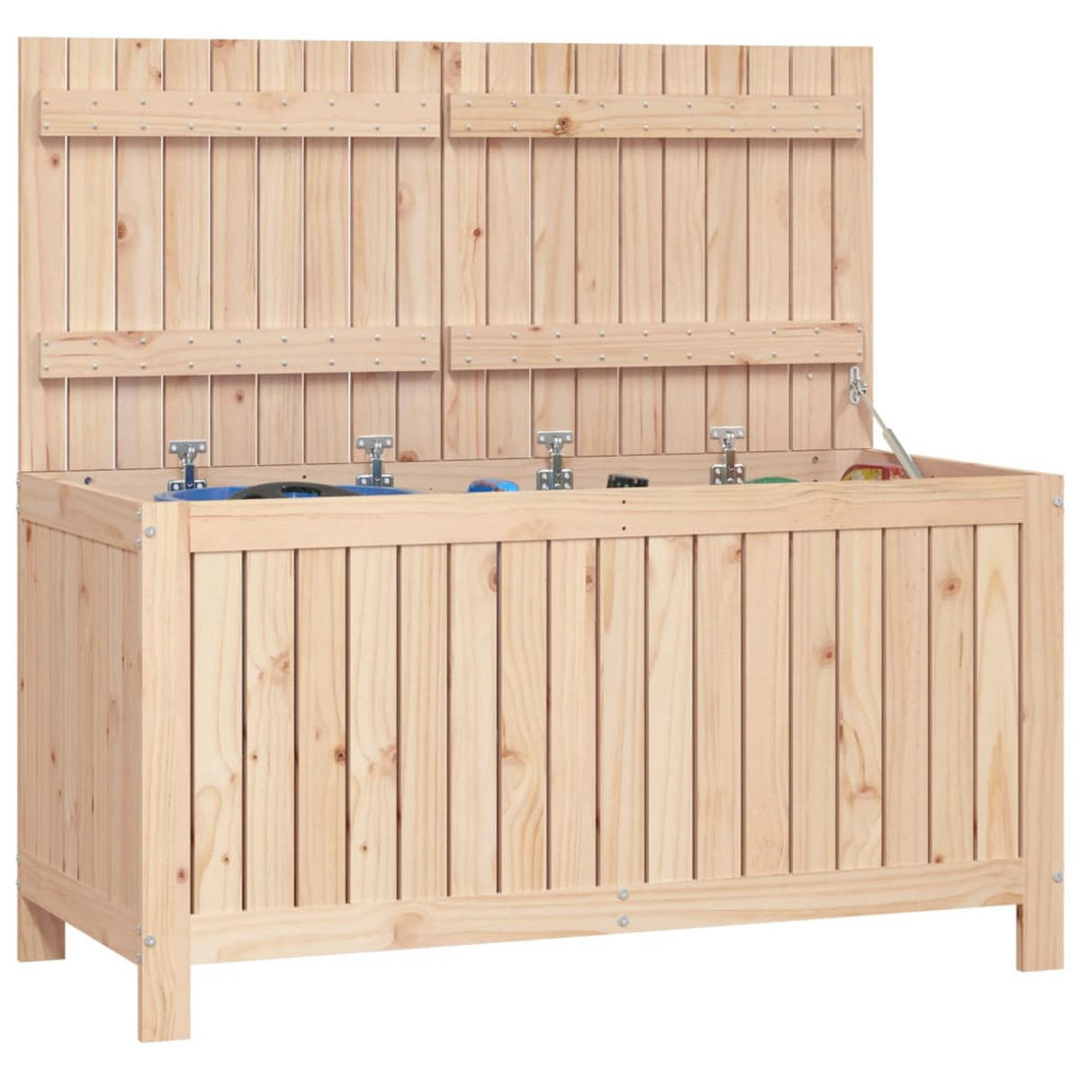 GARTENTRUHE 121x55x64 cm Massivholz Kiefer - Kieferfarben, Holz (121/64/55cm) - furnicato