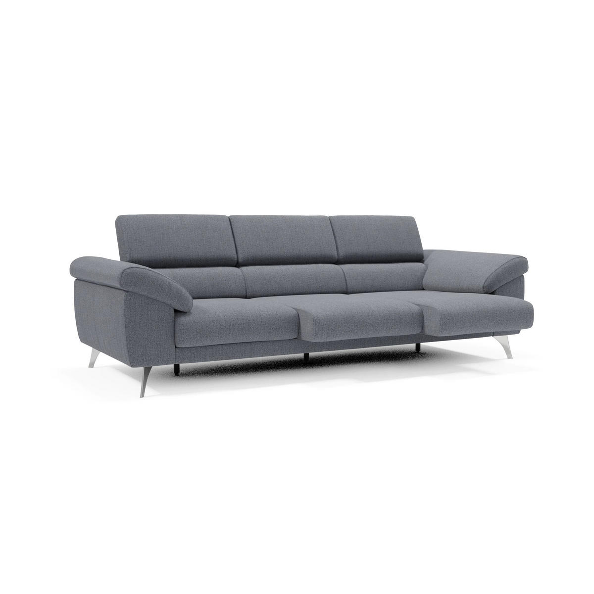 LINEARSOFA Donatello - Graphitfarben, Metall (265/76/102cm) - Divani.store