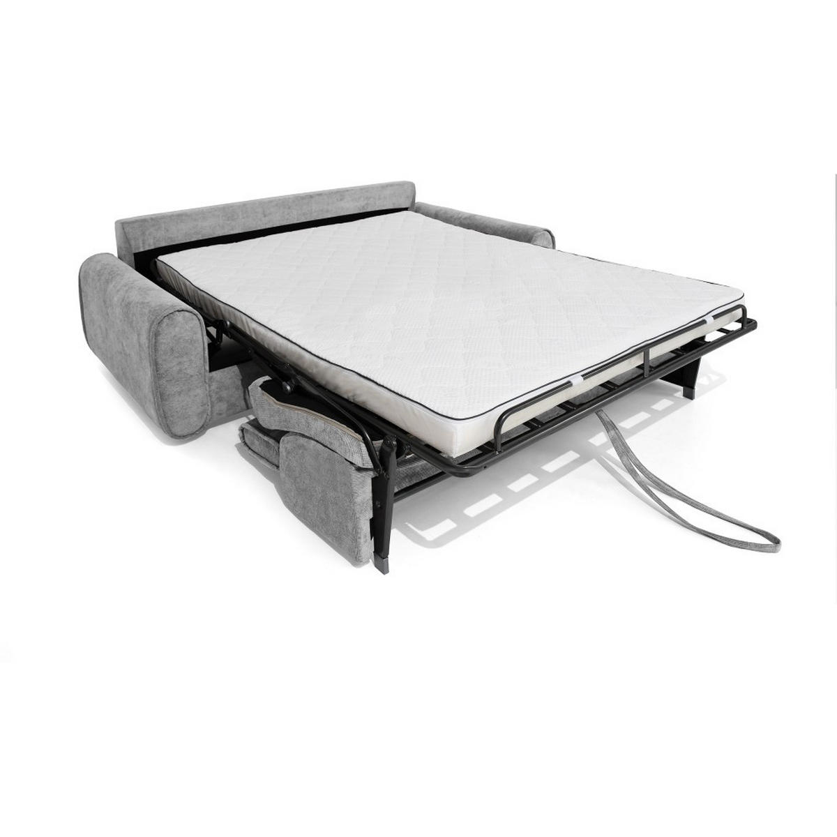 SCHLAFSOFA Pavarti mit italienischem Gestell, 160x195, Grau - Schwarz/Grau, Holzwerkstoff/Textil (214/88/100cm) - Beautysofa