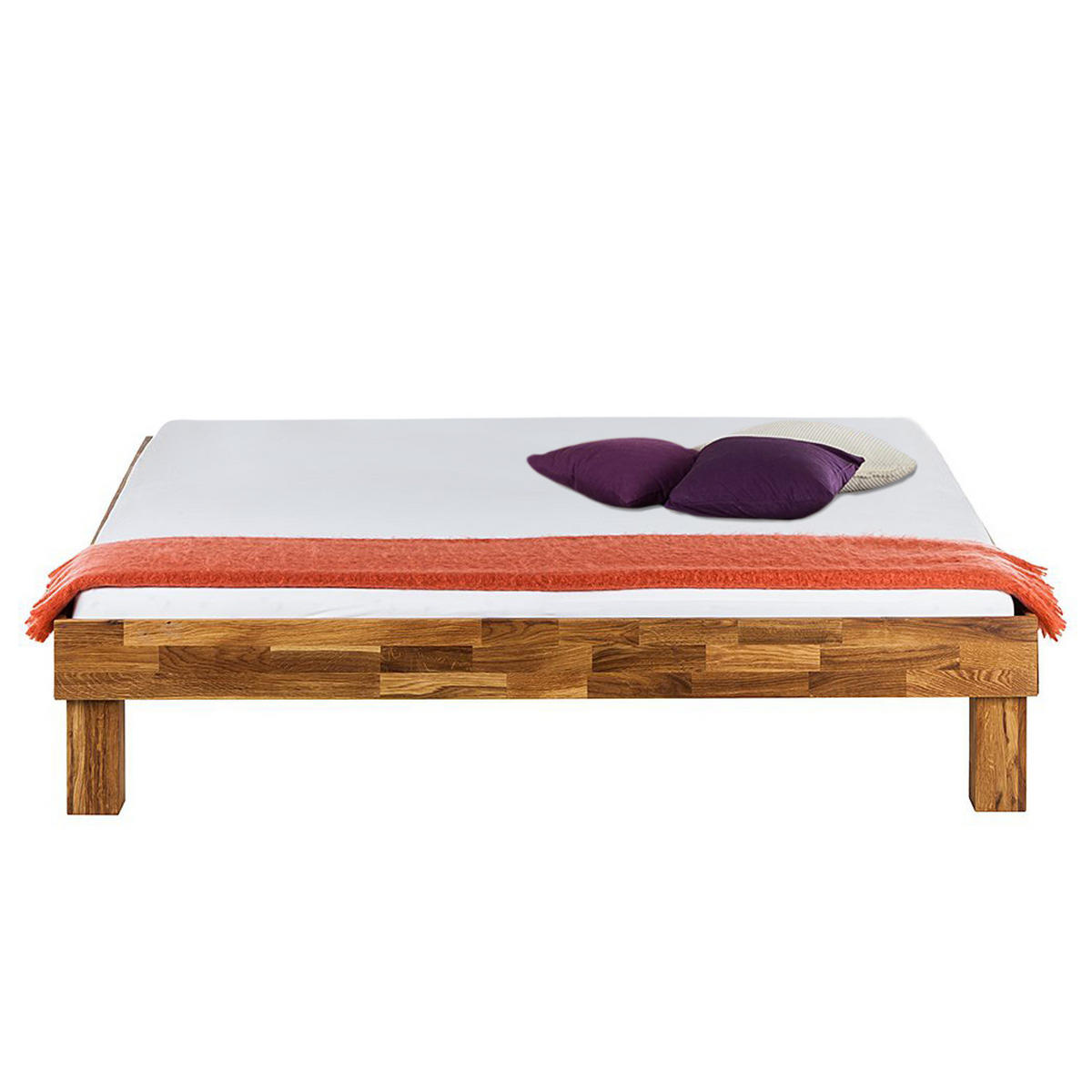 BETT - Massivholz - Eichefarben, Holz (140/200cm) - home24