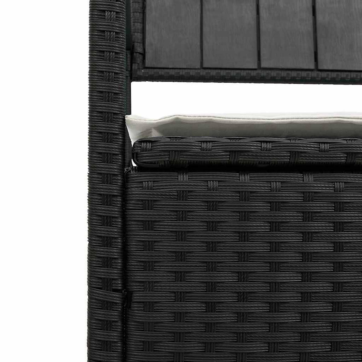 GARTENBANK Mit Stauraum Und Kissen Schwarz Poly Rattan - Schwarz, Kunststoff (54/74/111.5cm) - vidaXL