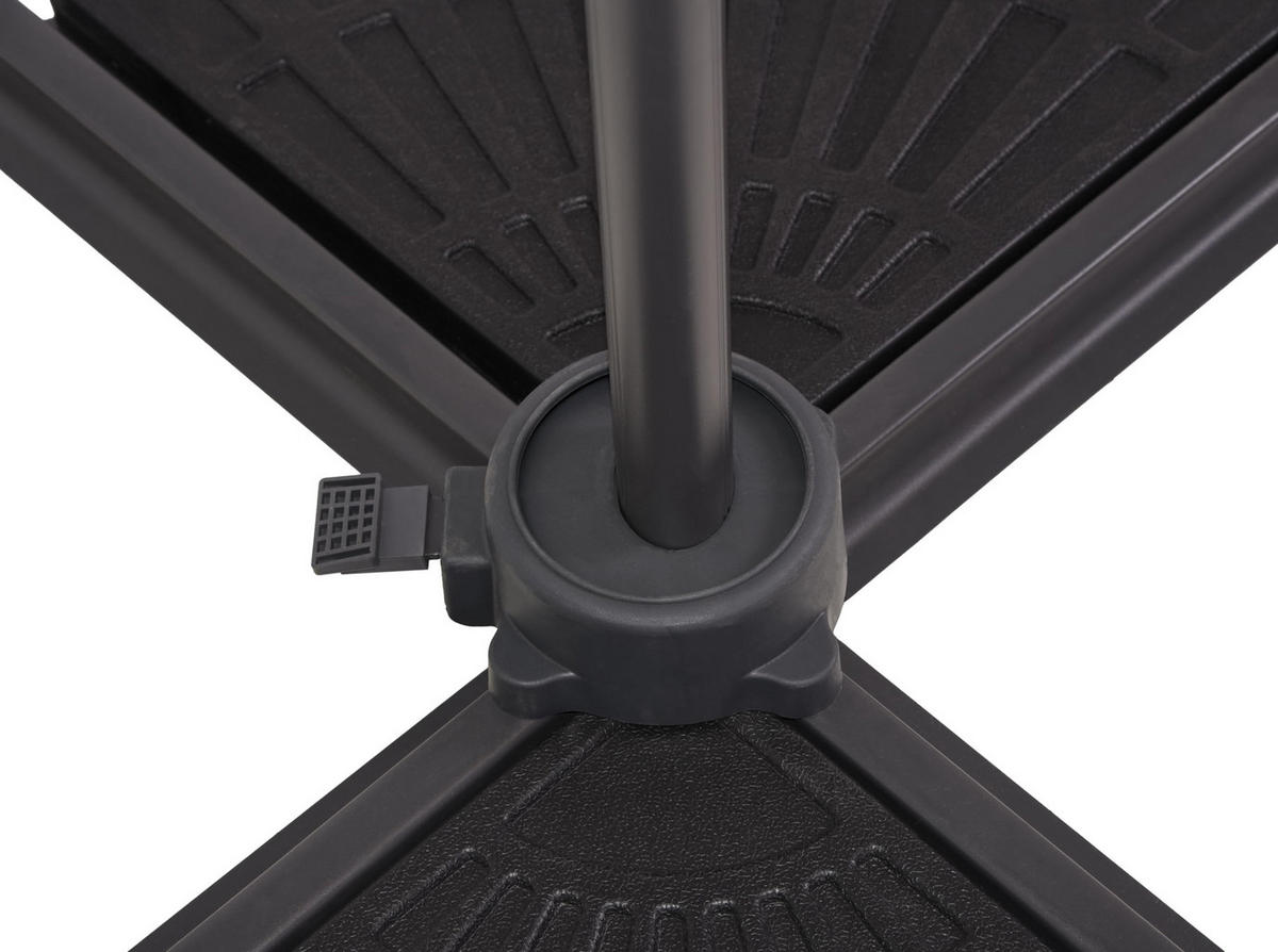 AMPELSCHIRM Ulla Ø 300cm Anthrazit Sonnenschirm mit Ständer - Anthrazit, Metall (300/356cm) - DELUKE