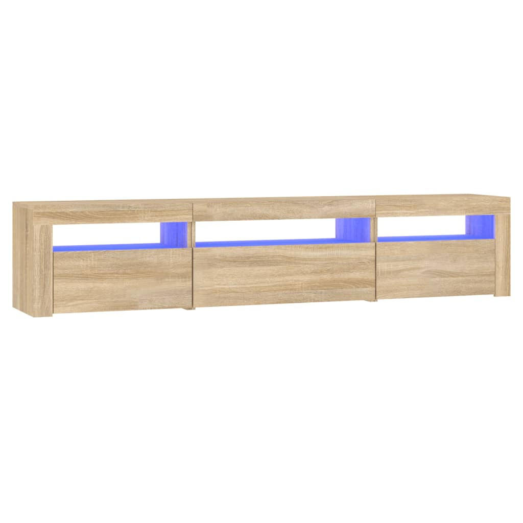 LOWBOARD mit Led-Leuchten 195/35/40 cm aus Holzwerkstoff in Sonoma-Eiche Dekor - Sonoma Eiche, Holz (195/40/35cm) - vidaXL