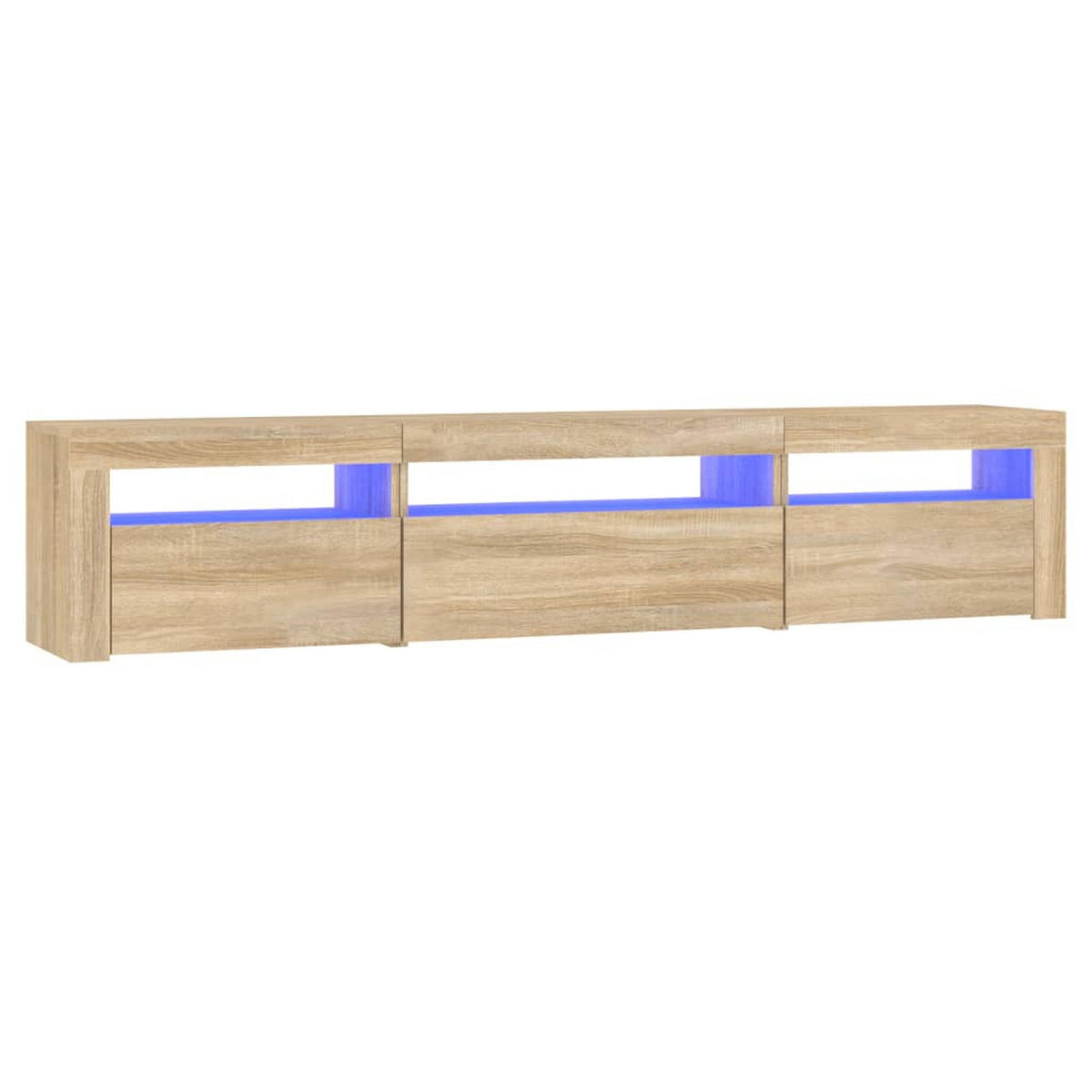 LOWBOARD mit Led-Leuchten 195/35/40 cm aus Holzwerkstoff in Sonoma-Eiche Dekor - Sonoma Eiche, Holz (195/40/35cm) - vidaXL