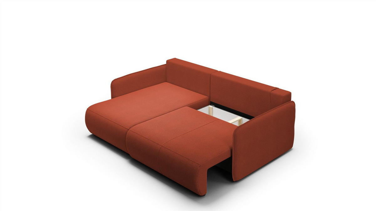 ECKSOFA Calgary - Rotbraun, Holzwerkstoff/Textil (207/148cm) - Fun Möbel