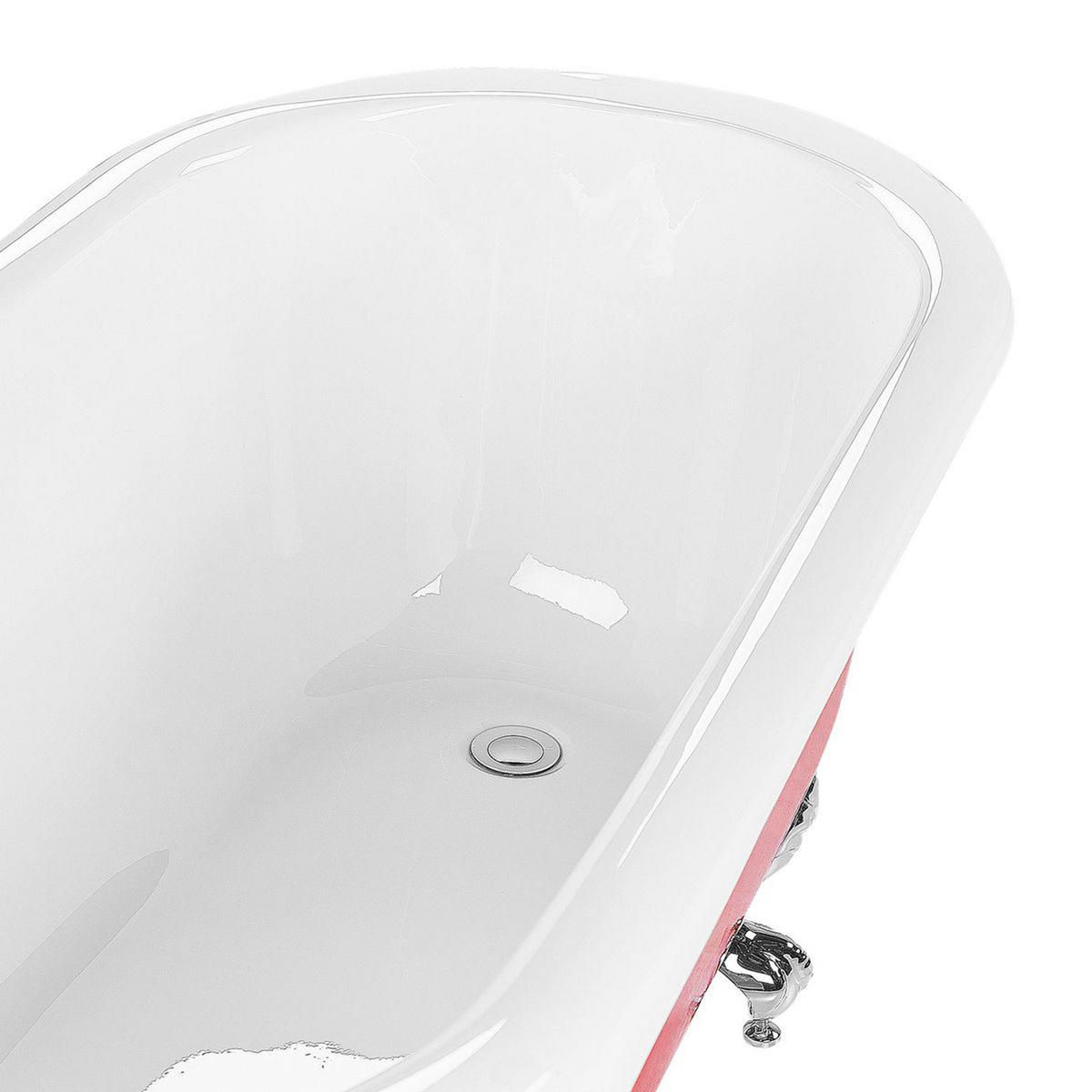 BADEWANNE FREISTEHEND 76x170x76 cm rot Cayman - Rot, Kunststoff (76/78/170cm) - Beliani