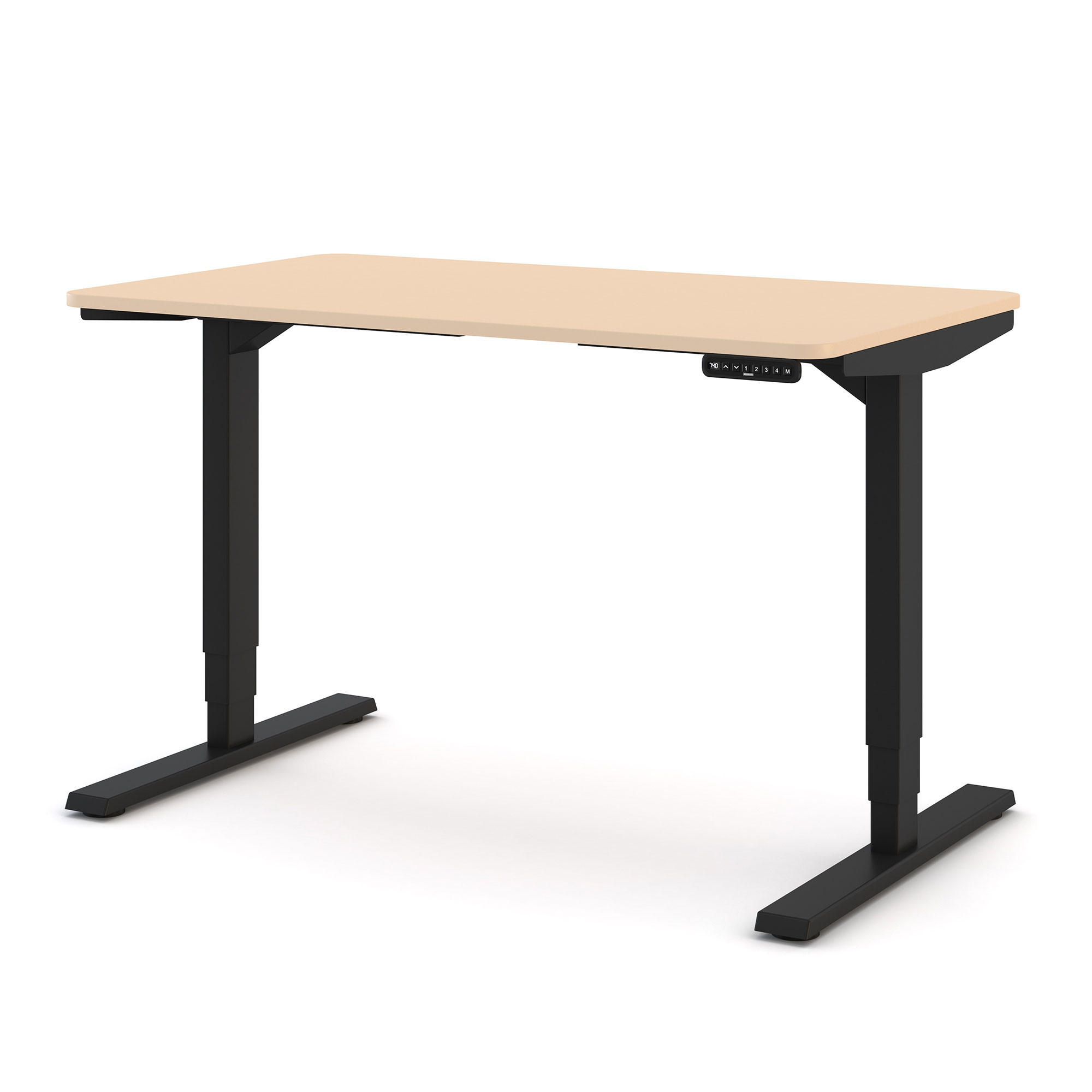 Assmann Schreibtisch Sand, Schwarz 120x127x70 cm