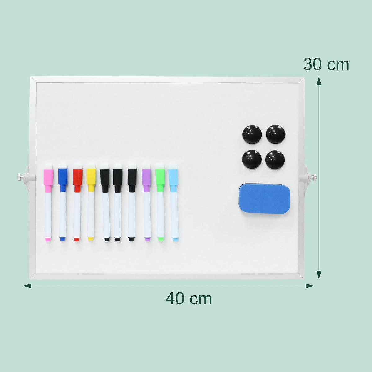 WHITEBOARD - Weiß, Kunststoff/Metall (40/30/2cm) - Relaxdays