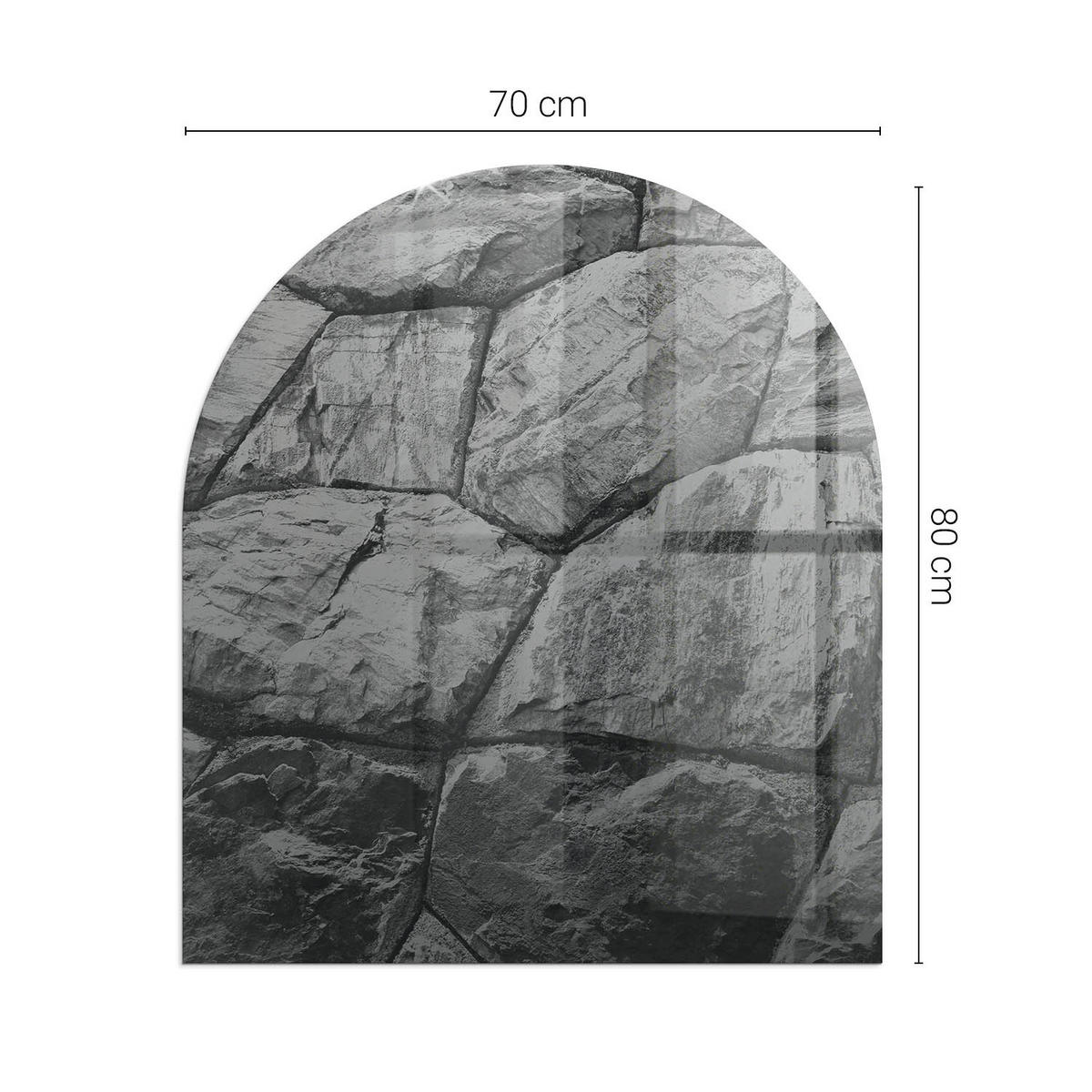 GLASPLATTE für Kamin 80x70 cm Grau - Grau, Glas (80/70/0.4cm) - ArtPrintCave