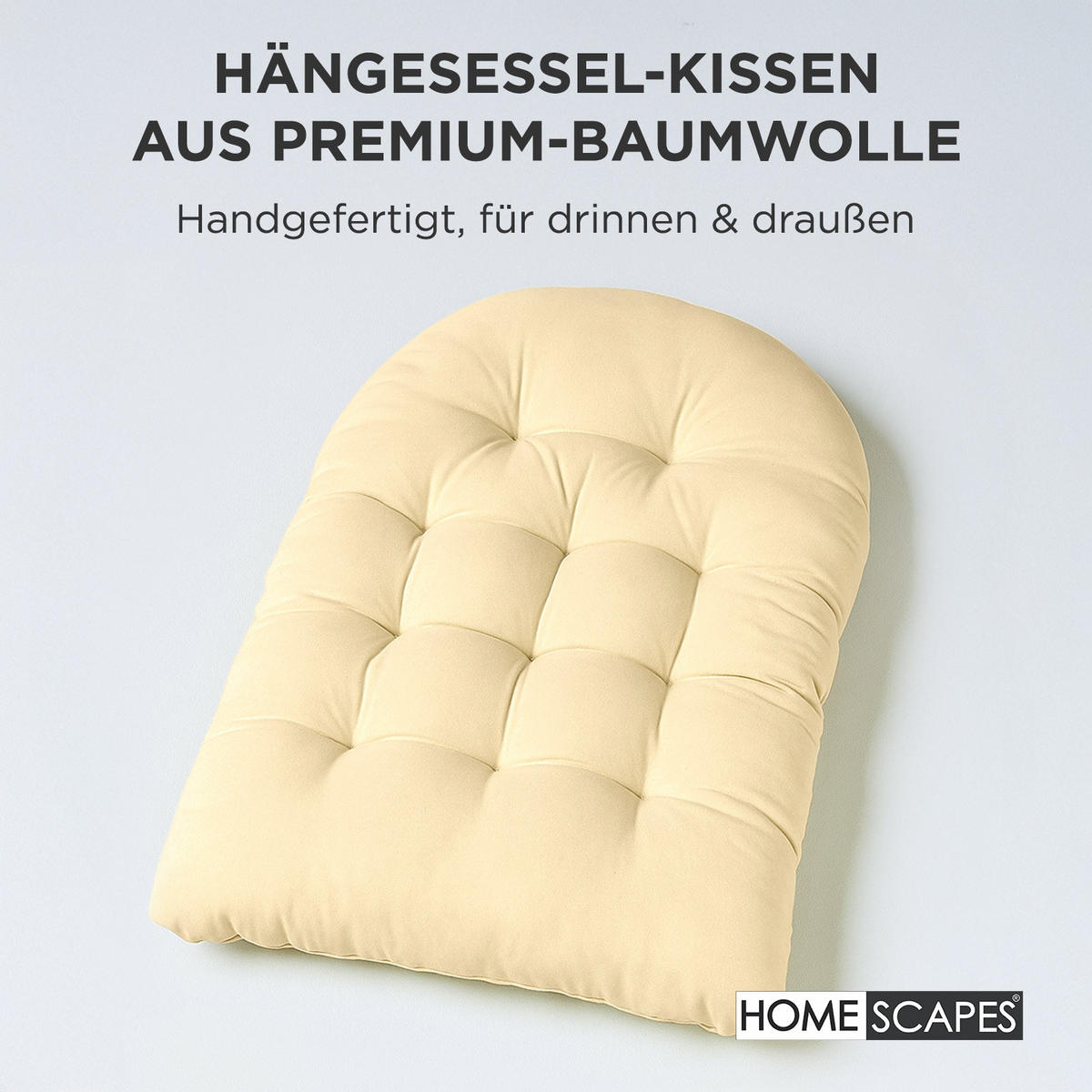 HÄNGESESSEL-KISSEN creme – halbrund, 80/120 cm - Creme, Textil (80/12/120cm) - Homescapes