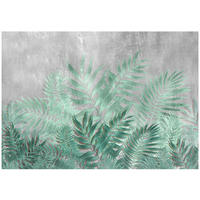 FOTOTAPETE Blätter Beton Grün 312x219 cm - Multicolor, Papier (312/219cm) - Wallarena